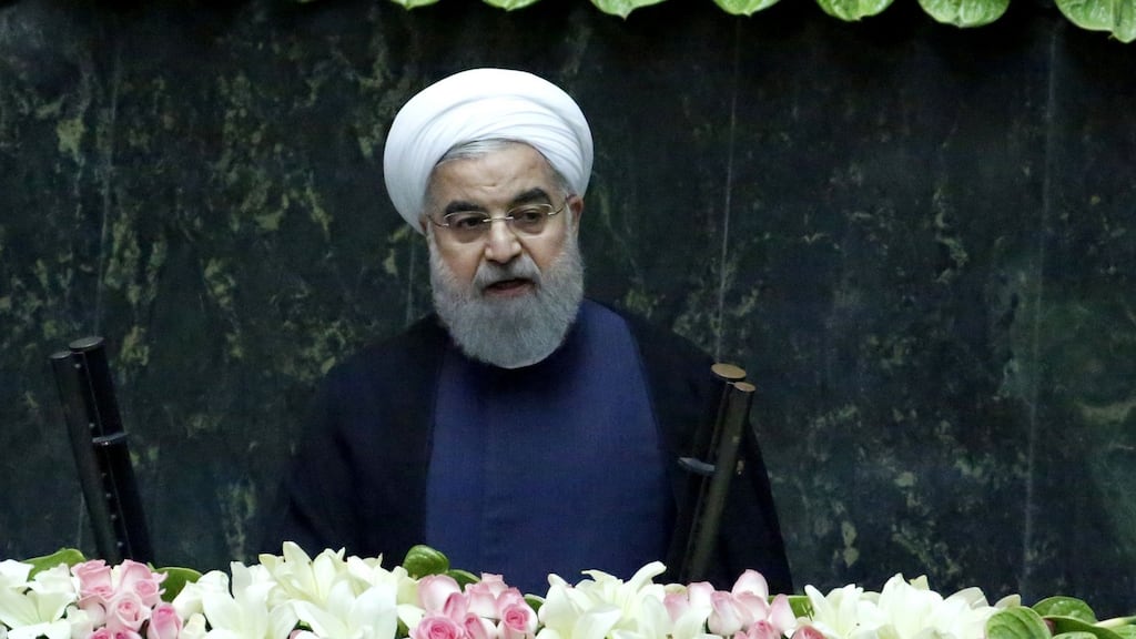 Iran’s president Hassan Rouhani delivers a speech after being sworn in before parliament in Tehran, on August 5th. Photograph: Atta Kenare/AFP/Getty Images