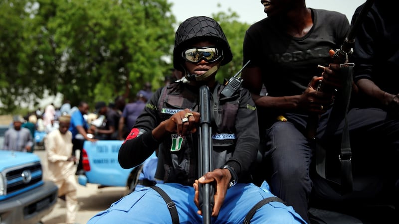 CJTF militia member Baba Gana holds a gun in the back of a truck during a patrol in the city of Maiduguri, northern Nigeria, June 9th, 2017. File photograph: Akintunde Akinleye/Reuters