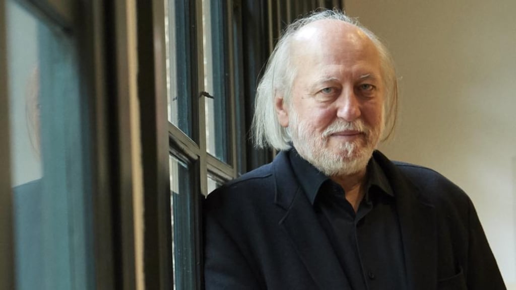 László Krasznahorkai:  novel shows us how quickly intentions and hopes become debased by the sourness of human interactions. Photograph: Carlos Alvarez/Getty