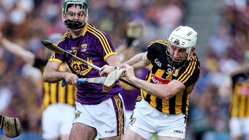 Wexford’s Shaun Murphy in action against Conor Fogarty of Kilkenny. Photograph: Gary Carr/Inpho