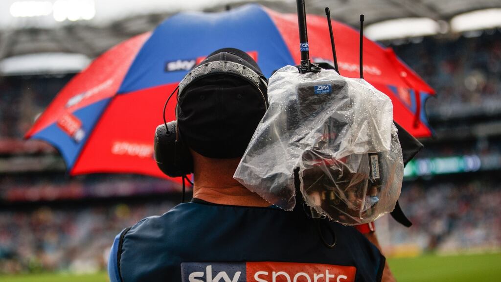 A Sky Sports cameraman at last year’s All-Ireland SFC quarter-final between Dublin and Monaghan at Croke Park. Photograph: James Crombie/Inpho