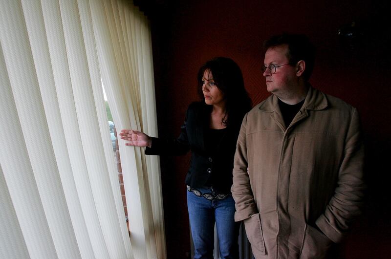 Target: Gary Mitchell with his wife, Alison, in 2005, when their home was attacked. Photograph: Bryan O'Brien