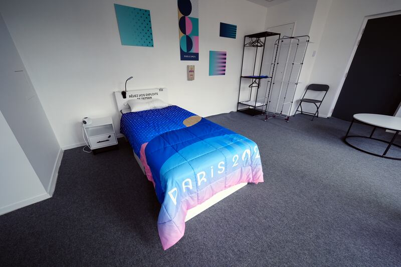 Olympic Village beds are made from cardboard. Photograph: Mike Egerton/PA