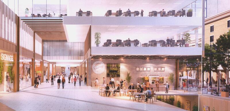 Setbacks are proposed for the top three or four office floors and these are to be clad in grey glazing, to reduce the visual impact on surrounding streets