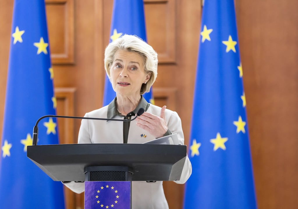 European Commission president Ursula von der Leyen: her approach has caused deepening unease within European institutions and in national capitals as Israel undertakes what the Taoiseach has described as “collective punishment” against the people of Gaza, cutting off water, food and electricity. Photograph: EPA