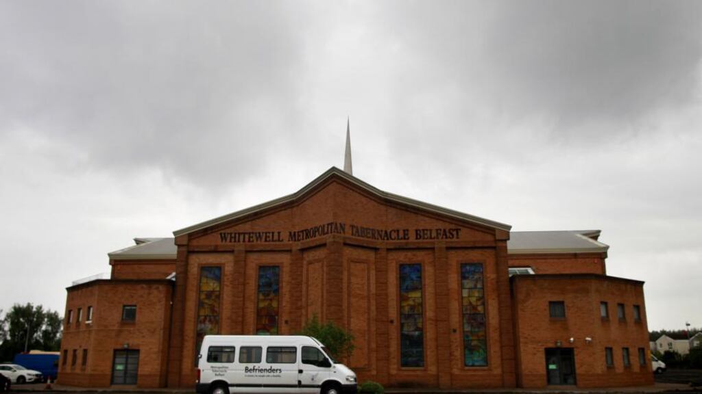 ‘In vile language, the pastor said Islam was satanic, and Muslims could not be trusted.’ Above, the Whitewell Metropolitan Tabernacle where Pastor James McConnell made comments about Muslims last week. Photograph: Peter Morrison/AP