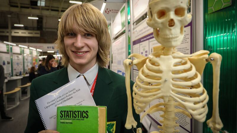 Oscar Despard, whose project won the best individual award in this year’s BT Young Scientist of the Year competition. Photograph: Crispin Rodwell/The Irish Times