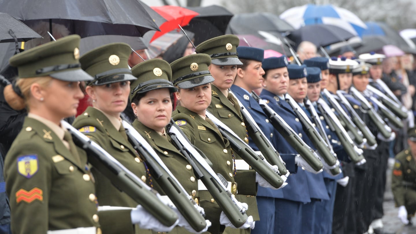 Members of the Navy, Army and Air Corps at a ceremony to mark the centenary of the foundation of Cumann na mBan in 2010. Photograph: Alan Betson