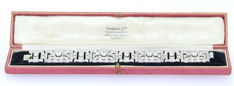 Art Deco diamond round cut bracelet, Matthews
