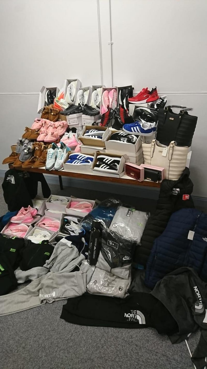 A range of counterfeit goods seized in Co Tipperary on Thursday. Photograph courtesy: An Garda Síochána.