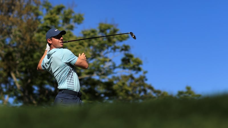 Rory McIlroy plays his shot from the 15th tee during the first round at the Arnold Palmer Invitational at Bay Hill Club and Lodge in Orlando, Florida. Photograph: Mike Ehrmann/Getty Images