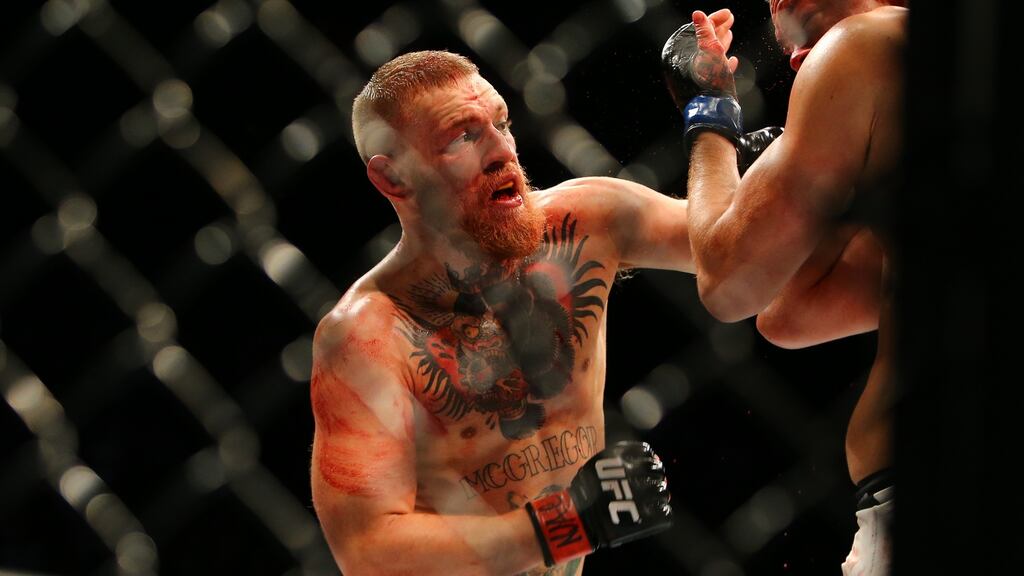 Conor McGregor says he will learn from his heartbreaking defeat to Nate Diaz. Photograph: Getty Images
