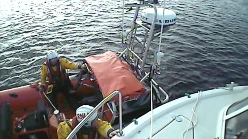 RNLI volunteers pictured during the operation on Lough Derg. Photograph: RNLI
