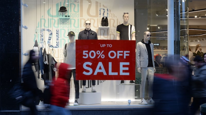 12/03/2019 - NEWS - Shopping shoppers shops stock pictures for stories on retail sector , Grafton Street, Sales, Sale, outlet, stores, storePhotograph: Alan Betson / The Irish Times