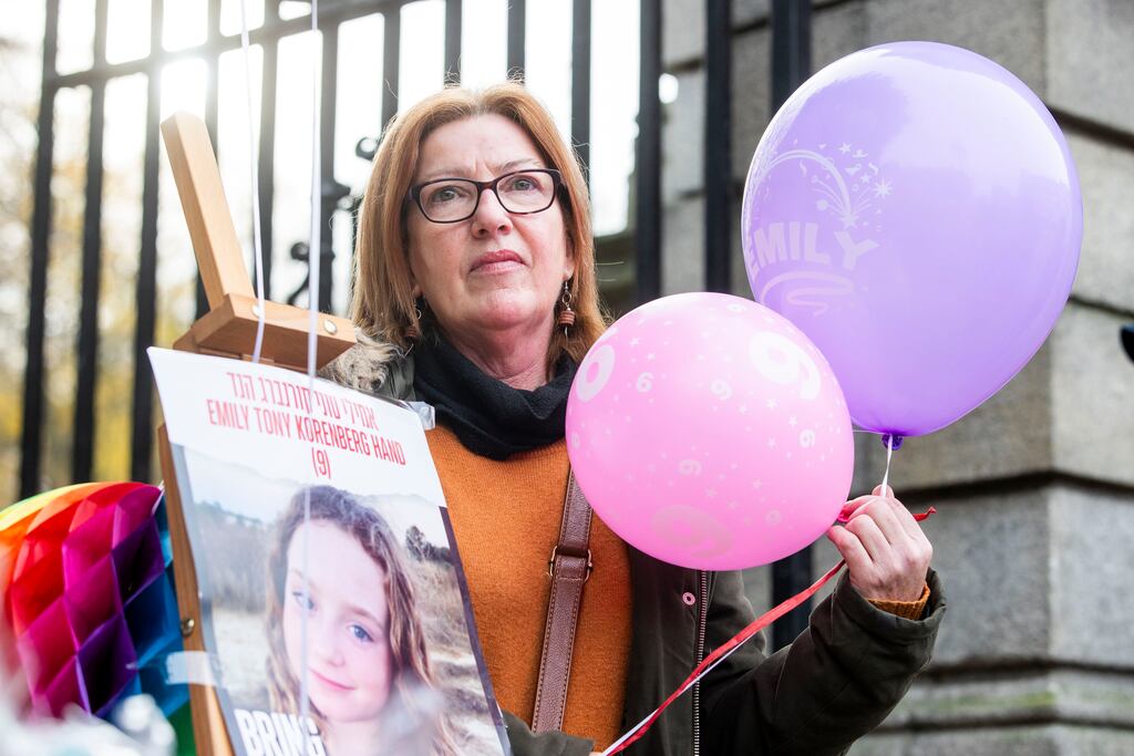 Anna Byrne from Wexford, a second cousin of Emily Hand, at Emily's birthday celebration at St Stephen's Green, Dublin. Photograph: Tom Honan