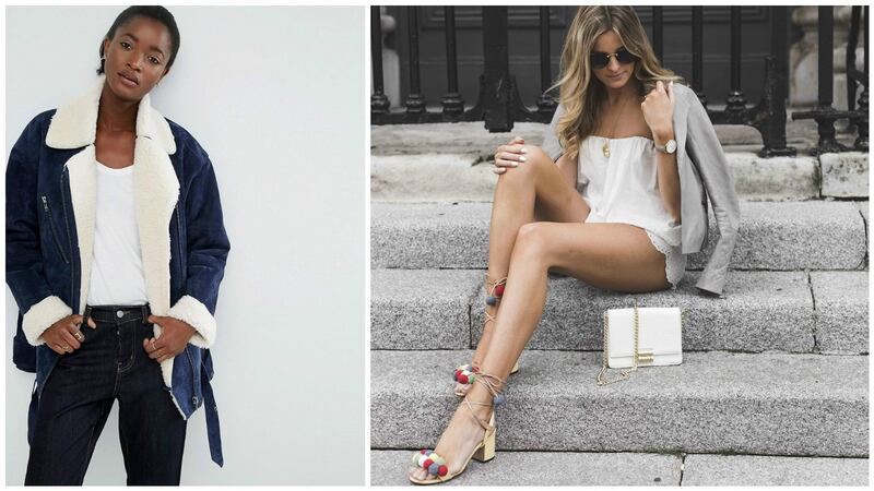 Suede biker jacket from Asos White (left, €259.99), and style secrets from blogger Louise Cooney