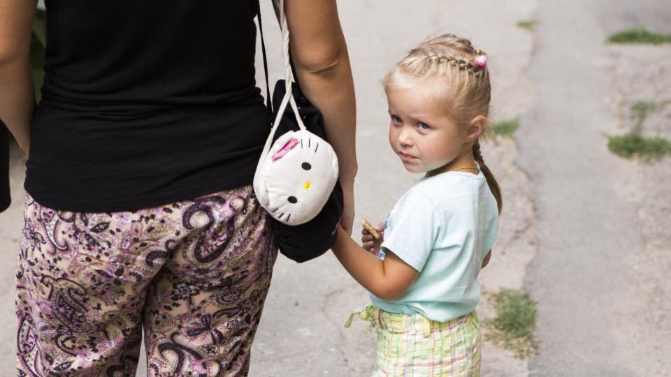 A girl and her mother at a refugee camp in Kharkiv, eastern Ukraine. According to Hryhoriy Nemyria, chairman of the human rights committee in the Ukrainian parliament and deputy head of the All Ukrainian Union “Fatherland” party, said there are some 1.8 million internally displaced people now in Ukraine, fourth in the world after Syria, Yemen and Iraq. Photograph: Ty Faruki