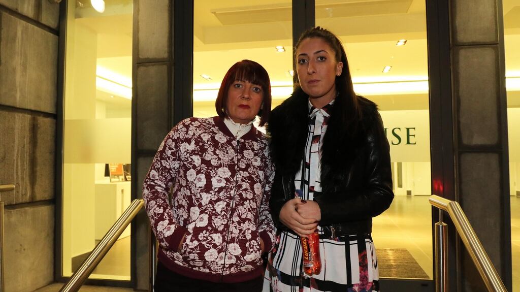 Emma Sloan’s mother Caroline, and her sister Amy at the Pharmaceutical Society inquiry being held in Dublin. Photograph: Nick Bradshaw