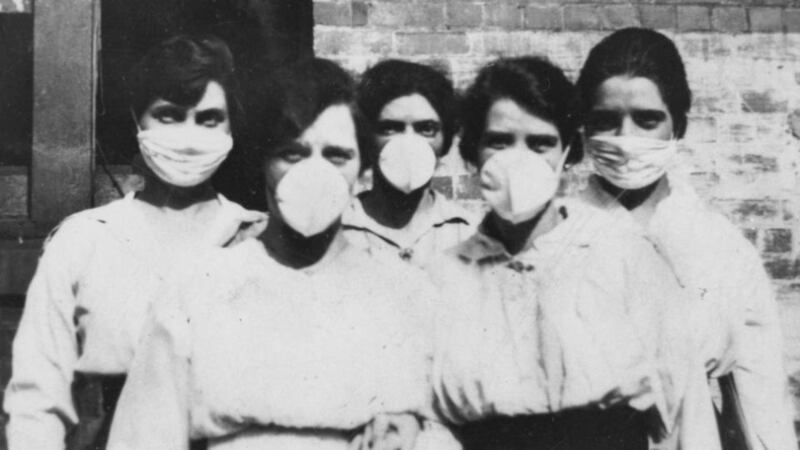 The Flu That Killed 50 Million: women in masks in Australia; the press censored reports of the pandemic. Photograph: State Library of Queensland/BBC