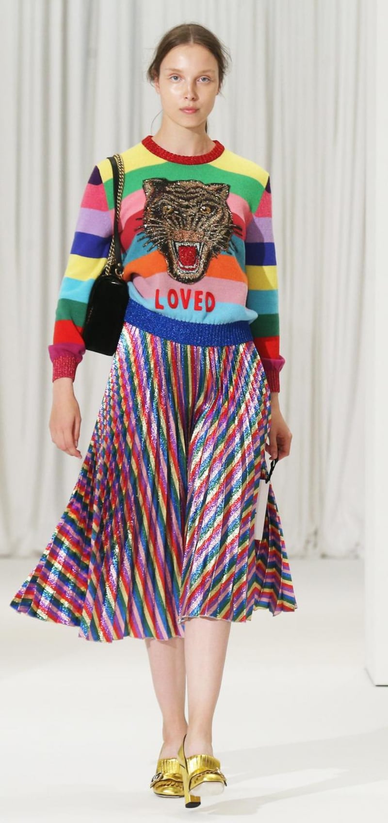 Clashing stripes and colours by Gucci