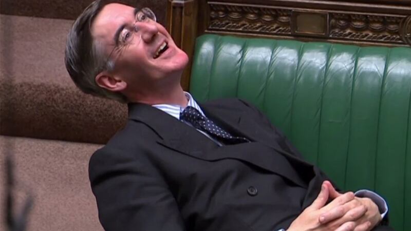 A video grab shows the Leader of the House of Commons Jacob Rees-Mogg during the Standing Order 24 emergency debate on a no-deal Brexit. Photograph: PRU/AFP/Getty Images