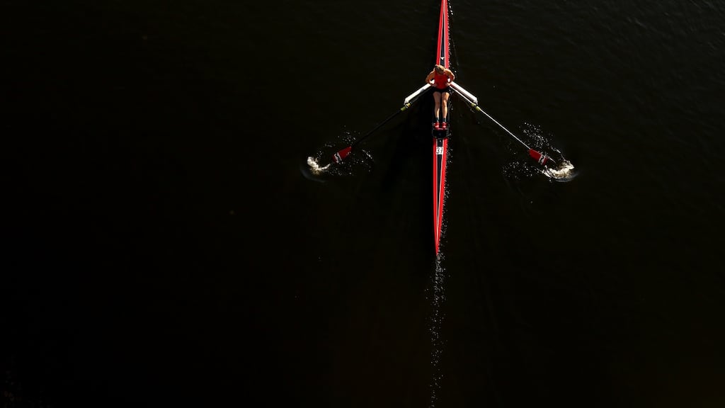 The Head of the Charles Regatta in Boston, Massachusetts: Paul and Gary O’Donovan came very close to winning the Championship Doubles at the event. Photograph: Maddie Meyer/Getty