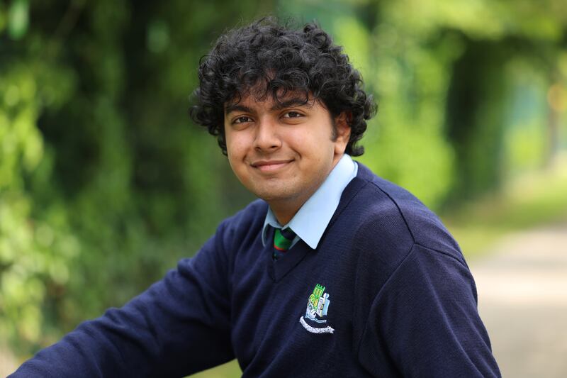 Shreyash Shukla, a Leaving Cert student at Athlone Community College, also hopes to study medicine. Photograph: Dara Mac Dónaill