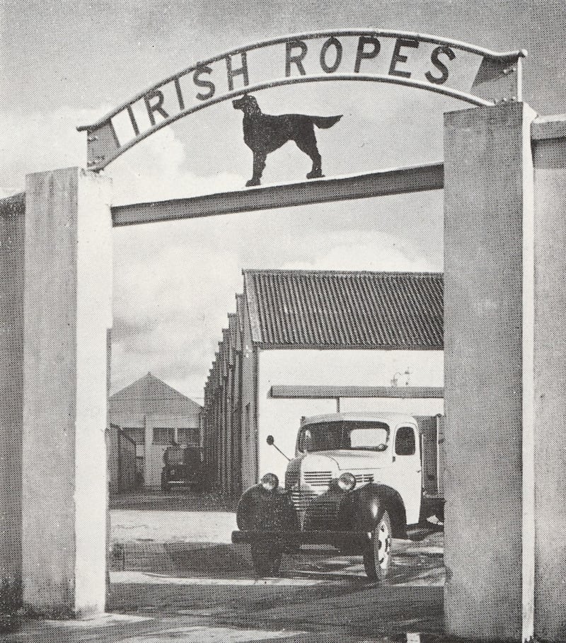 Irish Ropes’ new factory gates, erected by Eric Rigby-Jones in spring 1942