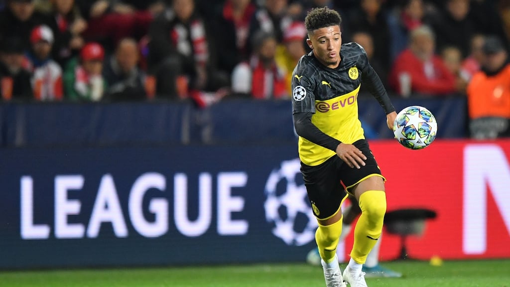 Jadon Sancho is one of European football’s hottest properties and could move away from Dortmund in January. Photograph: Sebastian Widmann/Getty