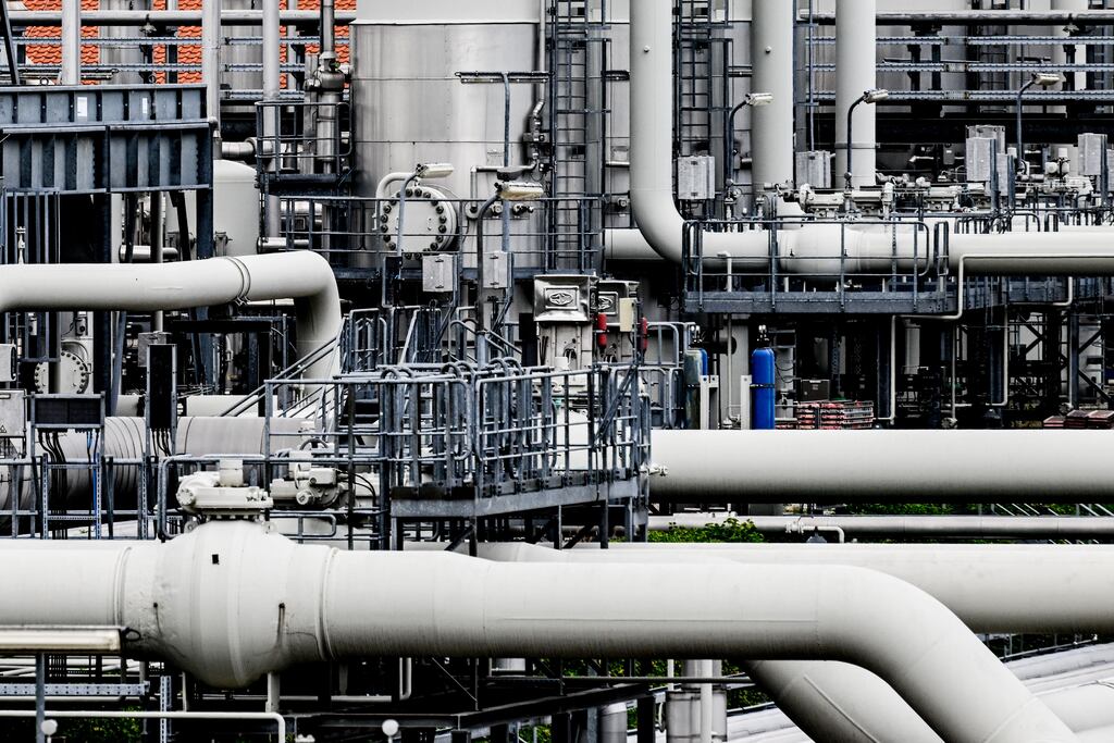 Pipes at a gas compressor station in Mallnow, Germany. Picture: European Pressphoto Agency
