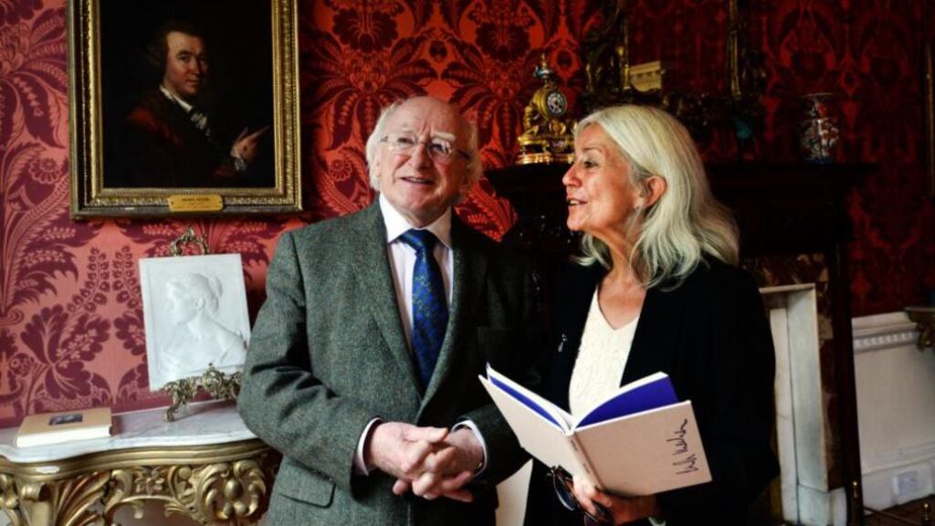 Patron of Yeats 2015: President Michael D Higgins with poet Paula Meehan. Photograph: Brenda Fitzsimons