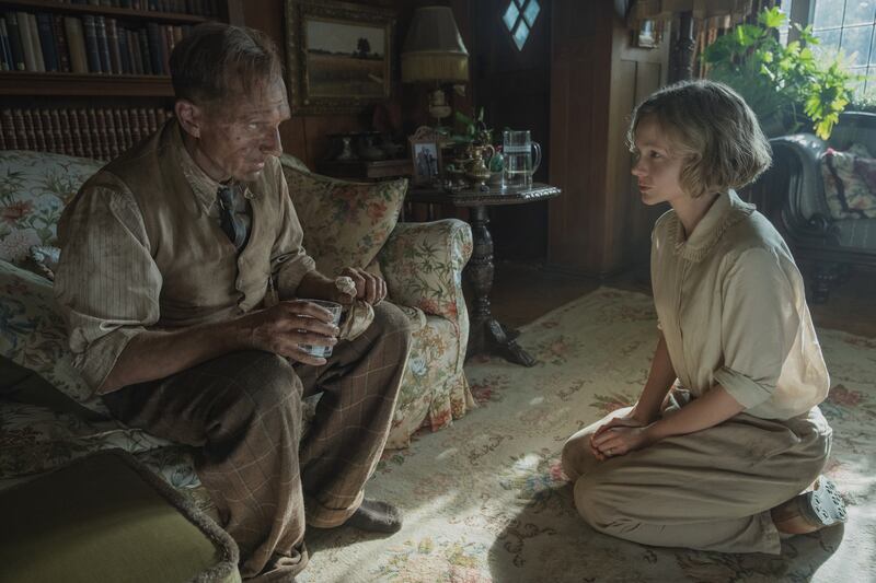 Ralph Fiennes as Basil Brown and Carey Mulligan as Edith Pretty in The Dig. Photograph: Larry Horricks/Netflix