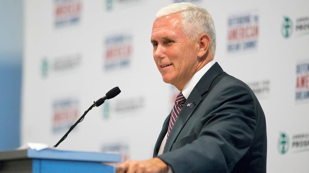 Governor Mike Pence of Indiana: his grandfather, Richard Michael Cawley, emigrated to the US from Tubercurry, Co Sligo. Photograph: the New York Times