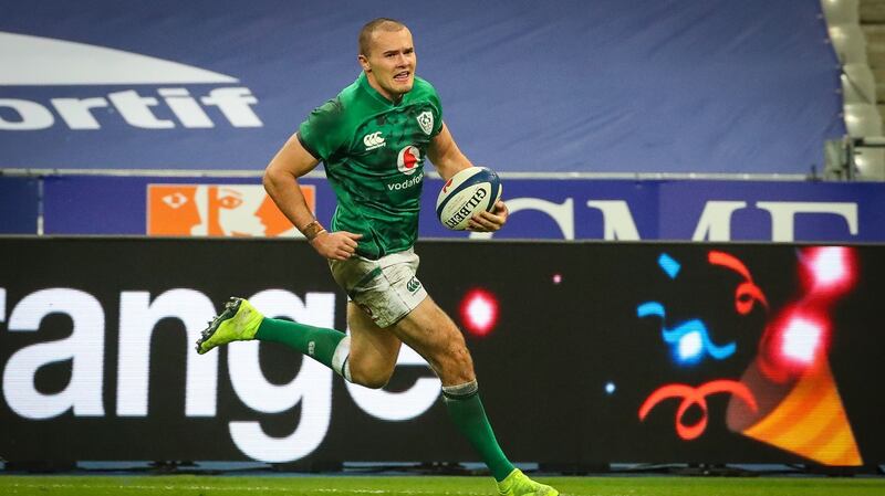 Should Ireland stick with Jacob Stockdale at fullback. File photograph: Inpho