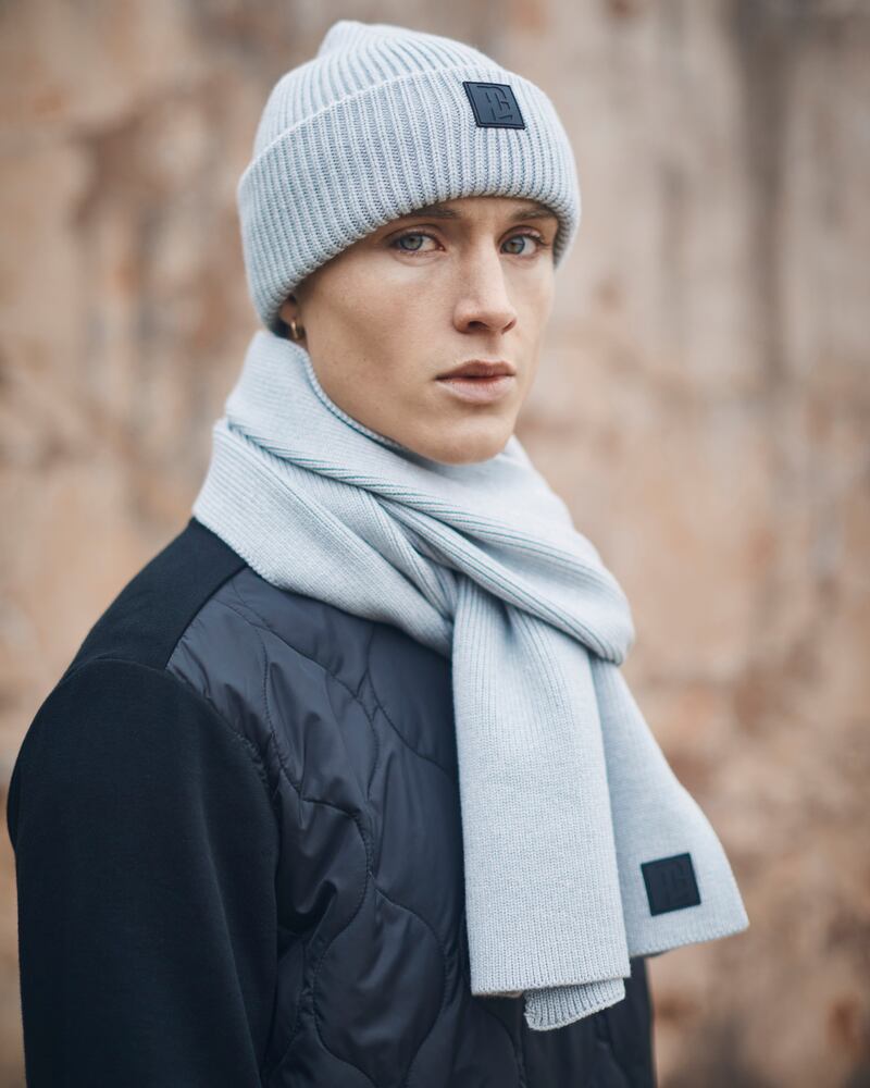 Quilted sweatshirt €30, boxed hat and scarf €30 from Paul Galvin's latest collection Jack, available from Dunnes Stores