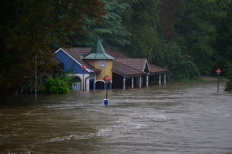 OBERPLANK, AUSTRIA - SEPTEMBER 16: A flooded house next to the Kamp river in Oberplank, Austria. Photograph: Christian Bruna/Getty