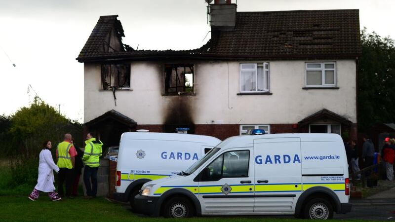 The scene of a house fire overnight in Monastery Grove, Enniskerry, Co Wicklow in which a woman died and two children were injured. Photograph: Bryan O’Brien / THE IRISH TIMES
