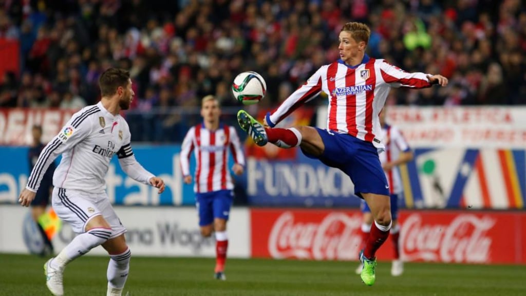 Fernando Torres enjoyed his first ever Madrid derby win as Diego Simeone’s side won 2-0 in the first leg of the last 16 of the Copa Del Rey at the Vicente Calderon. (Photograph: REUTERS/Susana Vera)