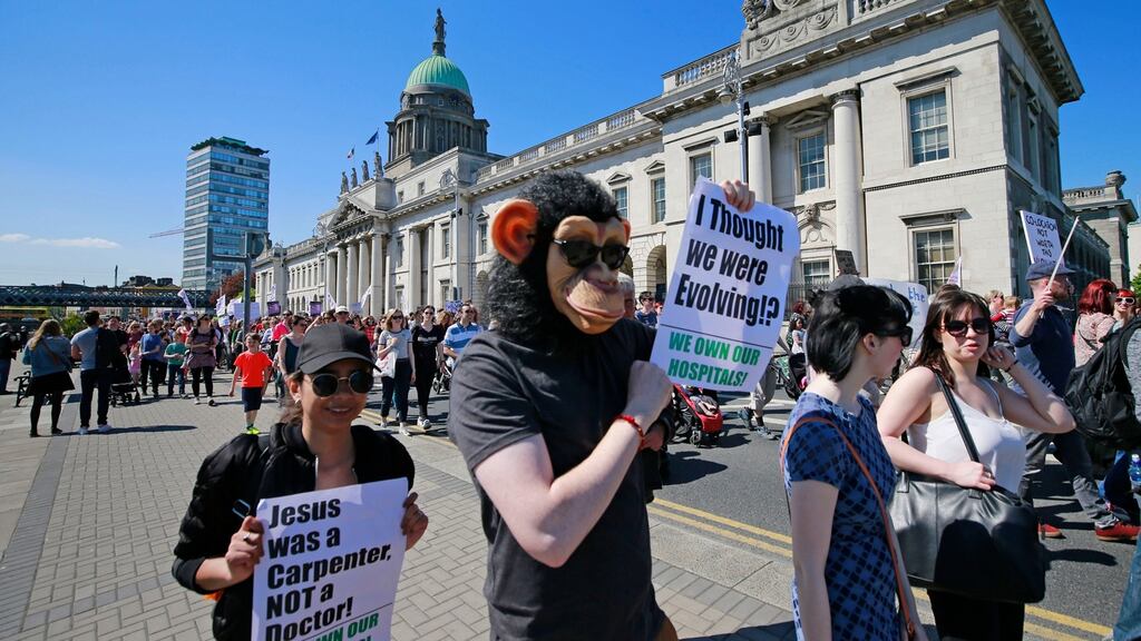 Parents For Choice organises a march against religious ownership of the new National Maternity Hospital. Photograph: Nick Bradshaw