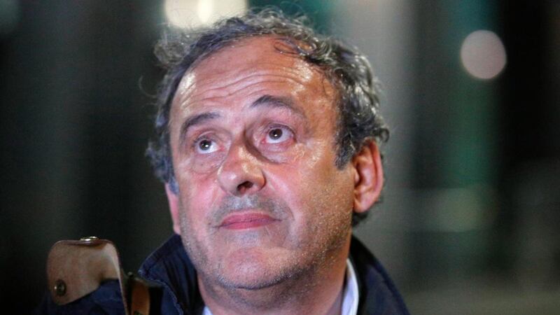 Michel Platini after being freed, outside the French police financial crimes office, June 19th, 2019. Photograph: AP/ Francois Mori