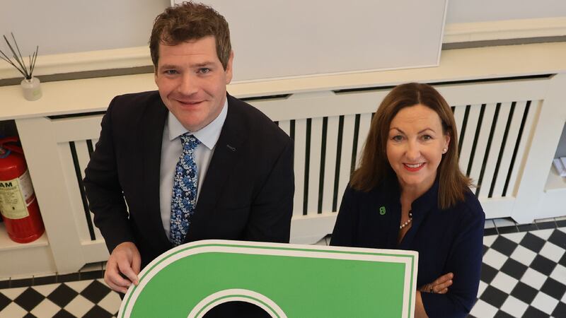Minister for Enterprise, Trade and Employment Peter Burke and Brid O’Connell, chief executive of Guaranteed Irish