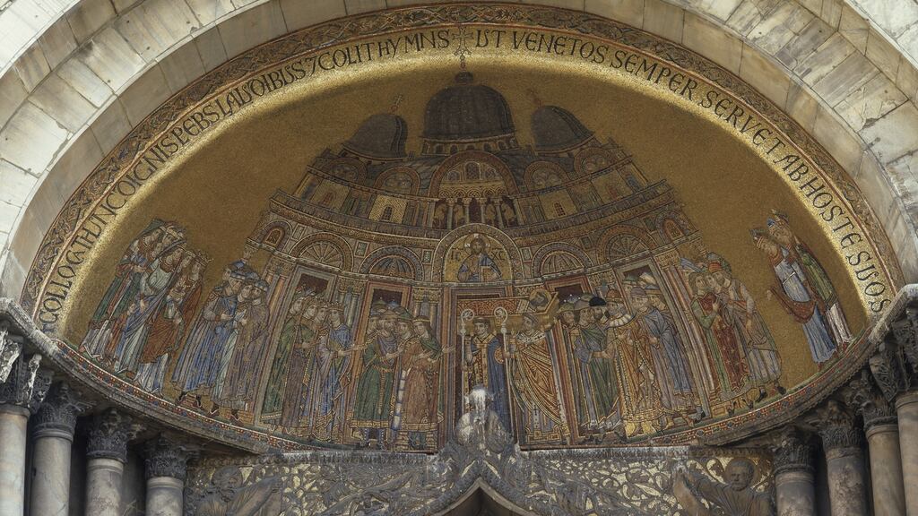 Alypius the Stylite’s feast-day fell earlier this week. Above, lunette on St Alypius’s arc, mosaic on the facade of St Mark’s Basilica, Venice. Photograph: Getty Images