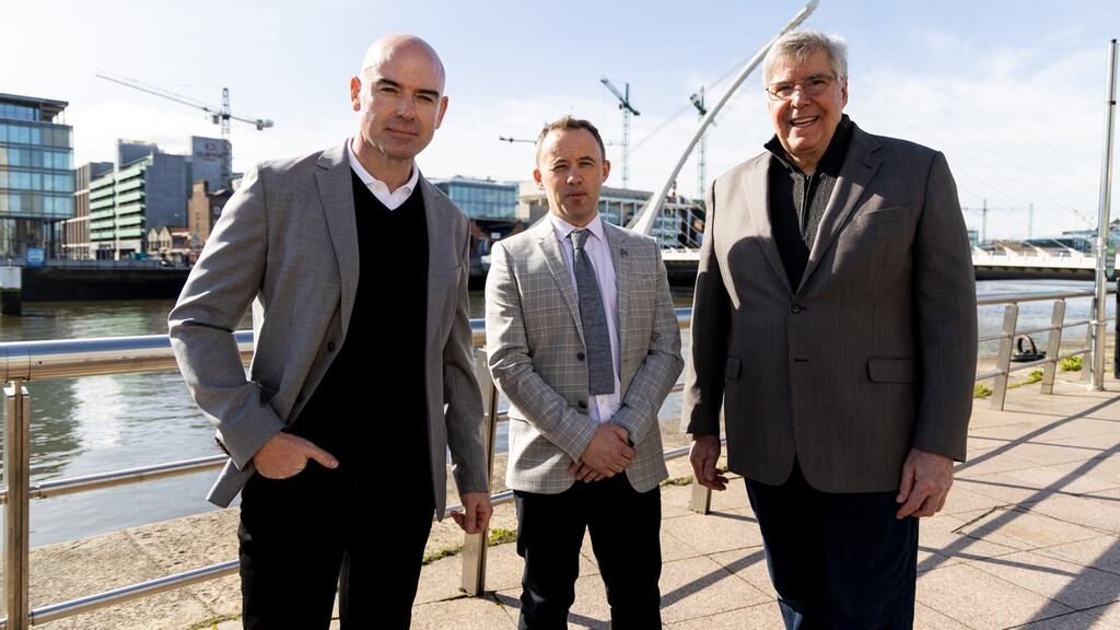 Getvisibility co-founders Ronan Murphy, and Mark Brosnan and company chairman Herb Hribar. Photograph: Alan Rowlette