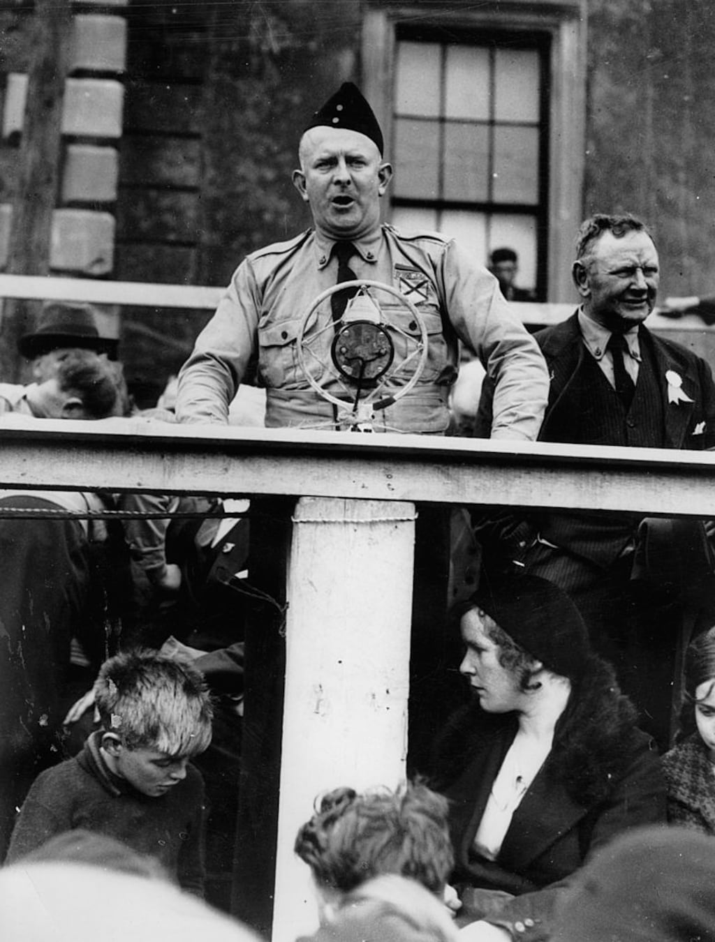The leader of the Blueshirts Eoin O'Duffy speaking at a meeting in Drogheda. on September 29th, 1934. Photograph Getty Images