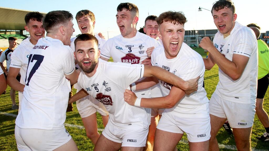 Kildare Under-20s celebrate their victory over Dublin. Photograph: Tommy Dickson/Inpho