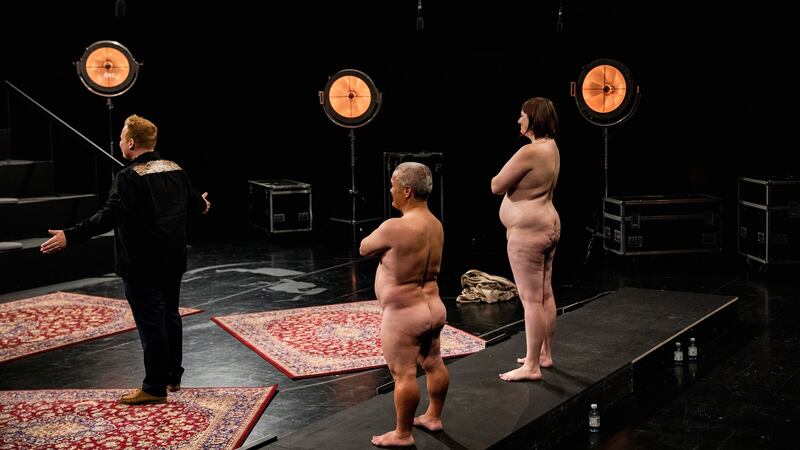 The host of “Ultra Strips Down” is Jannik Schow (left). Photograph: Betina Garcia/The New York Times