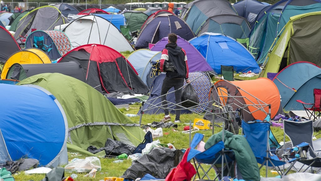 Discarded camping equipment at an Electric Picnic campsite on the Monday after this year’s festival. Photograph: Dave Meehan/The Irish Times