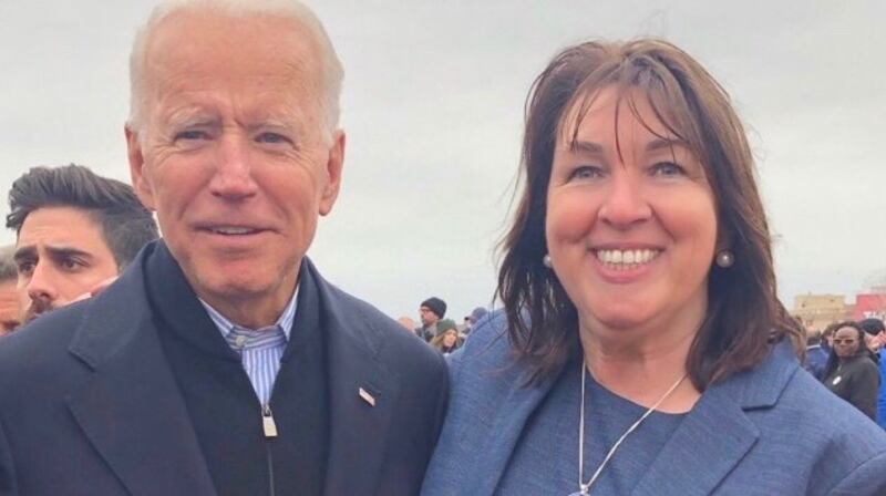 Claire Cronin campaigned for Joe Biden in Massachusetts ahead of the 2020 presidential election campaign. She helped raise funds for him to win the Democratic primary in Massachussetts. Photograph: Facebook