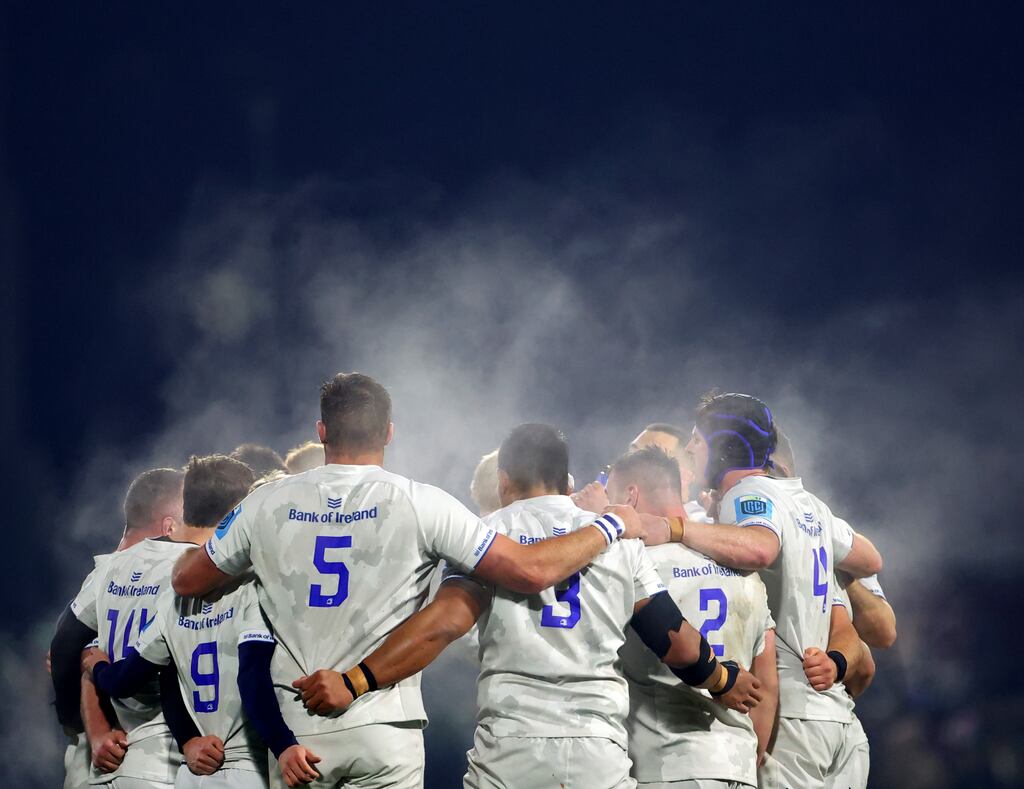 The Leinster team at The Sportsground in Galway on Saturday. Photograph: James Crombie/Inpho