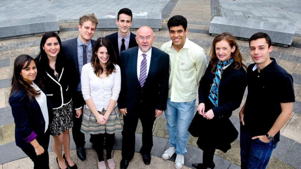 The IT crowd: Marilia Santos, Fernanda Carneiro Rola Servian, Guilherme Marques Estima Toledo, Camila Faccini de Lima, Daniel Mariano Leao, Minister for Education Ruairí Quinn, Mateus Ramalho, Marina Donohoe of Enterprise Ireland and Anderson Augusto Simiscuka